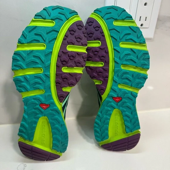 Salomon Running Shoes Womens 8.5 Green Blue X-Mission 3 Trail Hiking 378288 - Picture 12 of 13